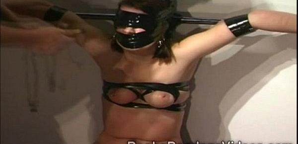  Pale beauty is tortured with lots of black tape